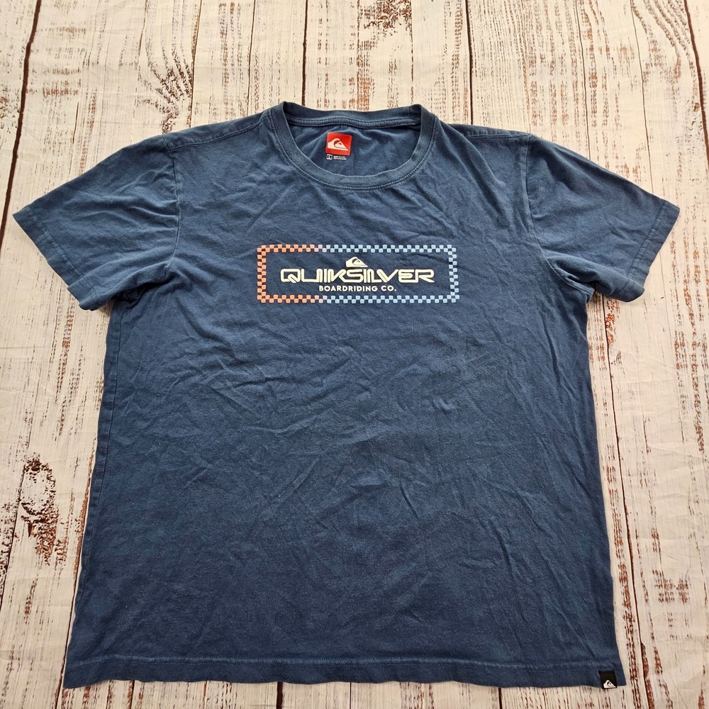 Quiksilver Boardriding Co Blue Short Sleeve Boxy Fit T-Shirt Men's L